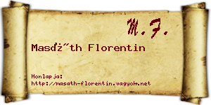 Masáth Florentin névjegykártya